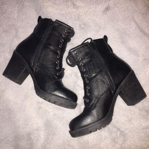 Black combat boots